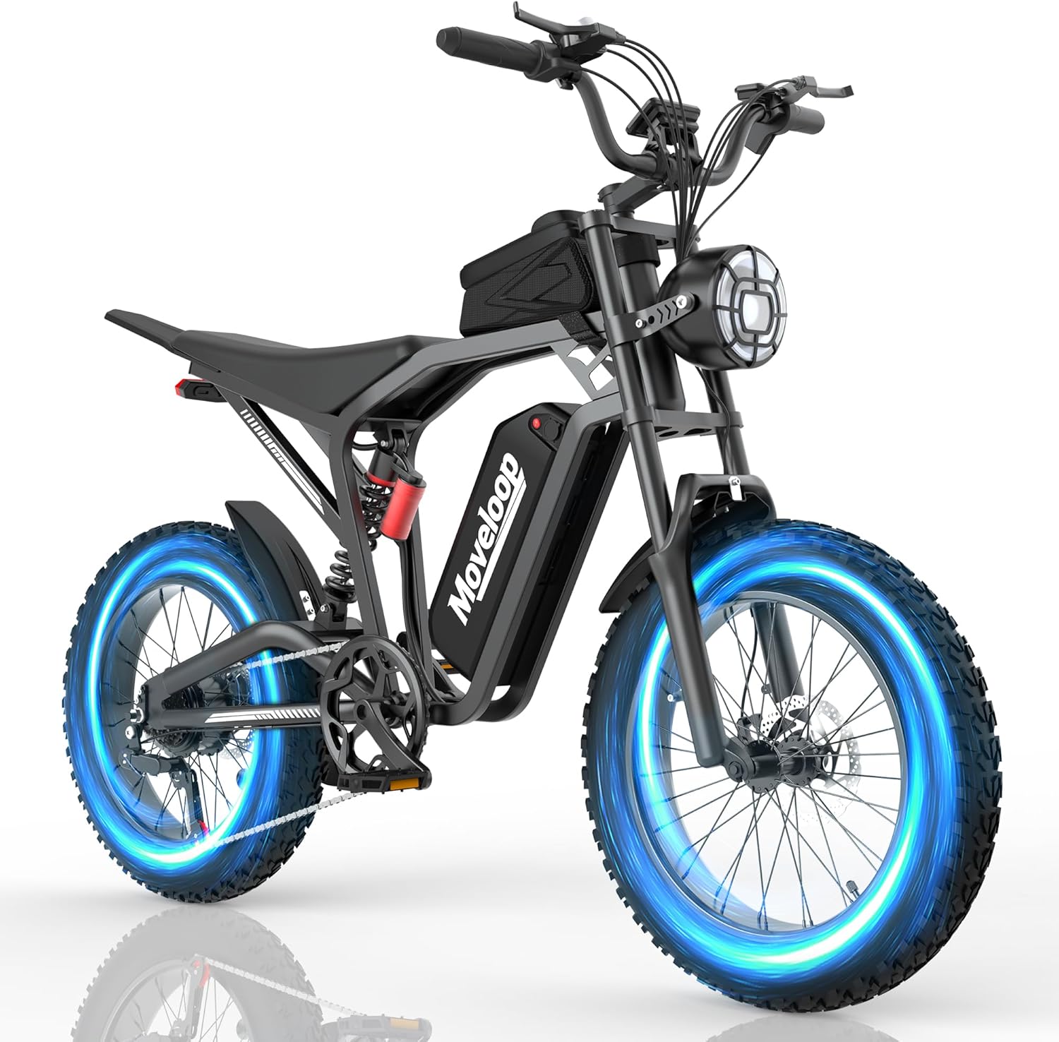 Electric Bike for Adults 1500W/3000W Peak Electric Bicycle 48V 15.6AH/20AH Removable Battery 31-35MPH Max 80 Miles Range 20" x 4.0"/17’‘x 3.0’‘ Fat Tire Dirt E-Bike 7-Speed UL 2849(T1-Mini)
