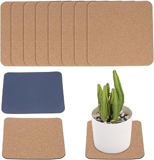 sourcing map 10 posavasos de corcho para plantas, 4 pulgadas, cuadrados, para casa, jardín, patio, interior y exterior, color azul marino