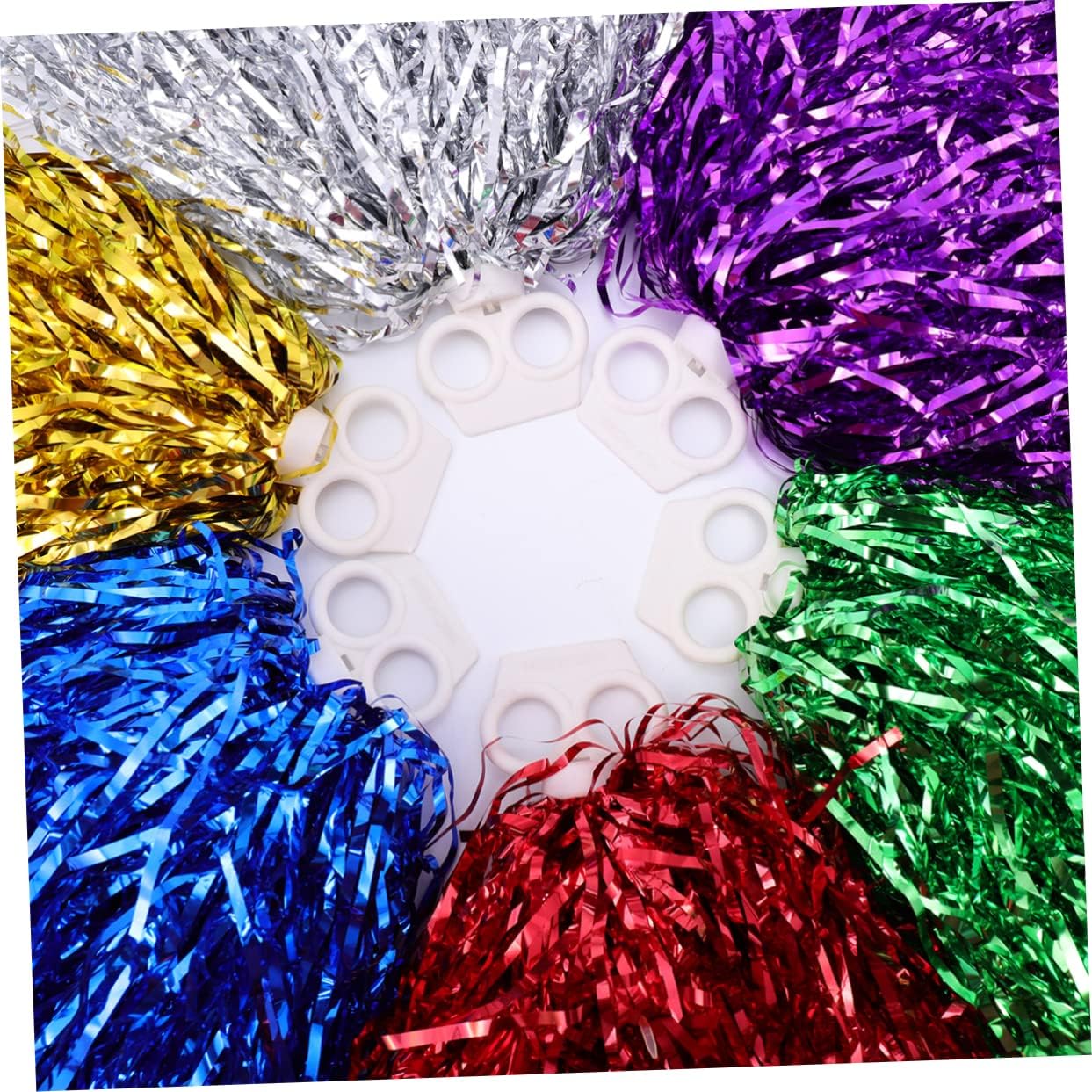 Abaodam 12Pcs Mixed Color Cheerleading Pom Poms Lightweight Durable Cheer Ball Props for School Sports Events Dance Performances and Team Spirit Activities