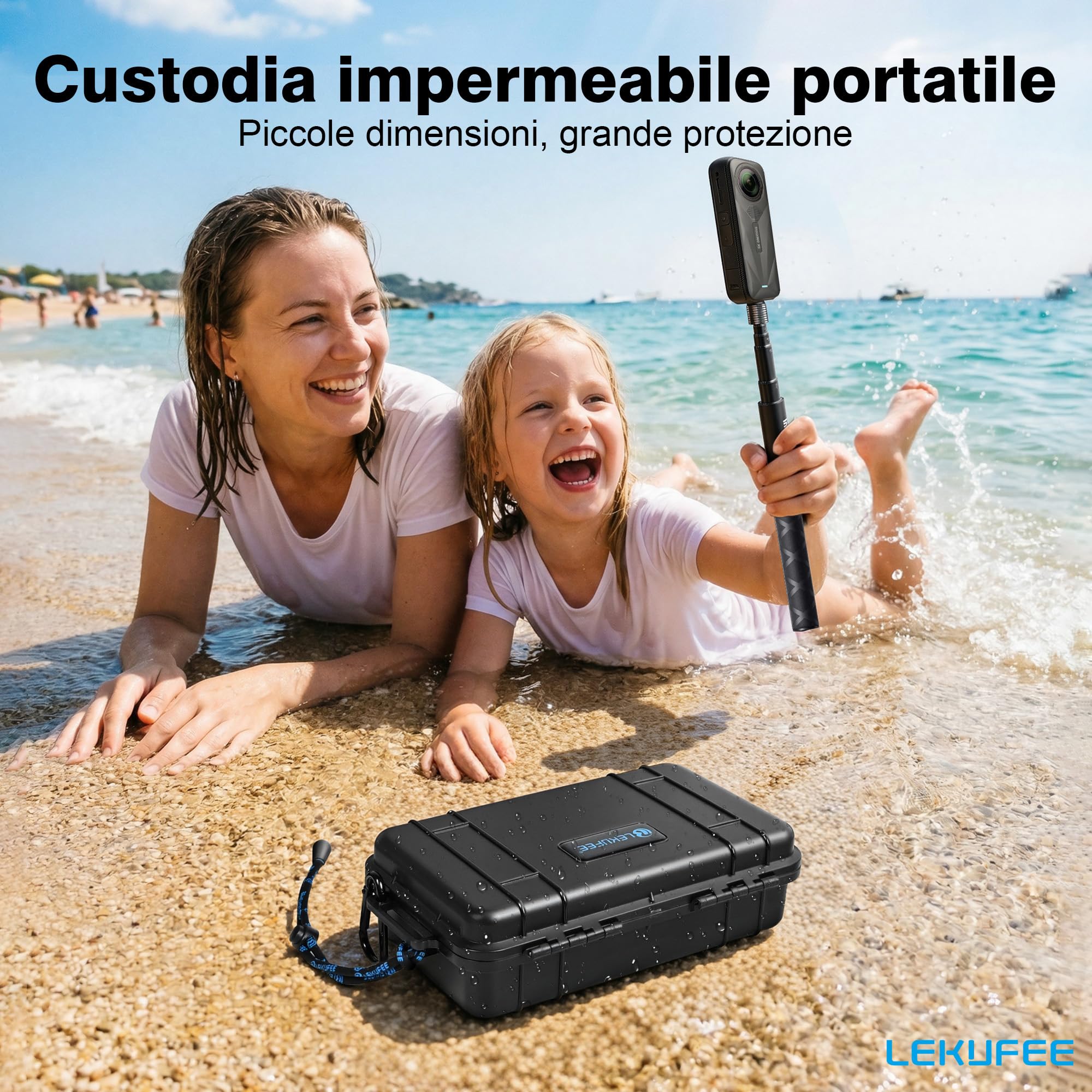 LEKUFEE Custodia Rigida Portatile Impermeabile per Insta360 X5,Insta360 X4 Air, Insta360 X4/X3 e accessori (solo custodia)
