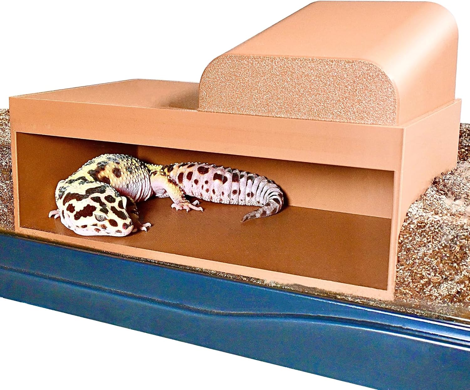 Reptile Humid Hide Viewing Box with Lid | Cave Humidity Hide for Leopard Gecko, Hognose Snake, Corn Snake Reptile Underground Lay Box Hideout Habitat Tank Enrichment | Decor Decoration Accessories