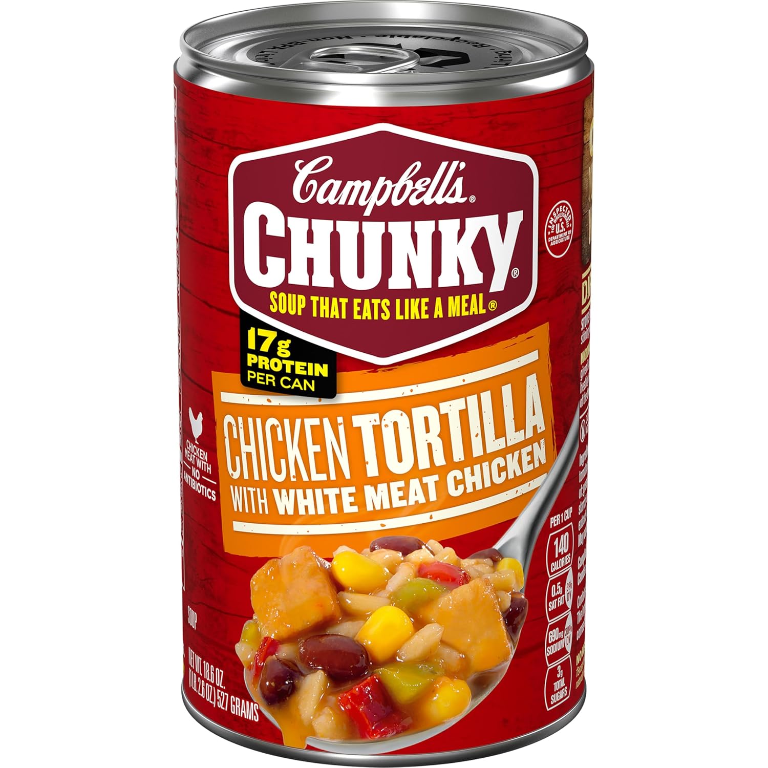 Campbell’s Chunky Soup, Chicken Tortilla Soup with Grilled White Meat Chicken, 18.6 Oz Can