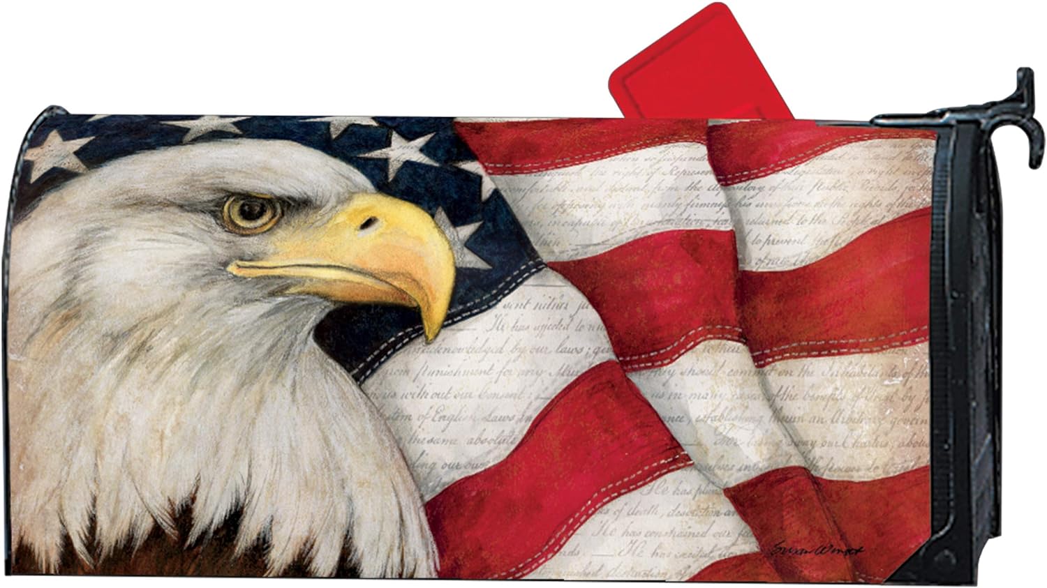 MailWraps Studio M American Eagle Decorative, The Original Magnetic Mailbox Cover, Made in USA, Superior Weather Durability, Standard Size fits 6.5W x 19L Inch Mailbox