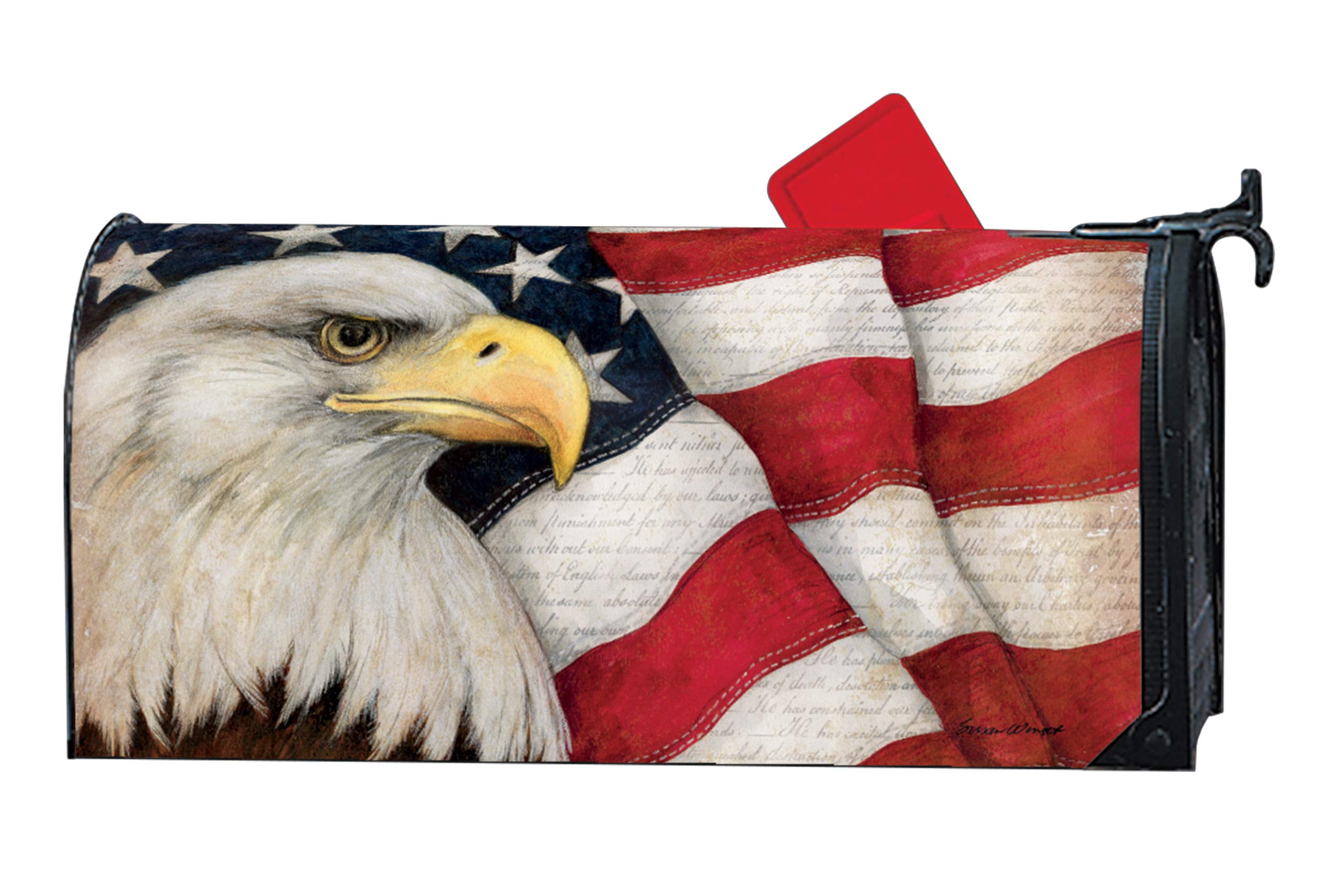 MailWraps Studio M American Eagle Decorative, The Original Magnetic Mailbox Cover, Made in USA, Superior Weather Durability, Standard Size fits 6.5W x