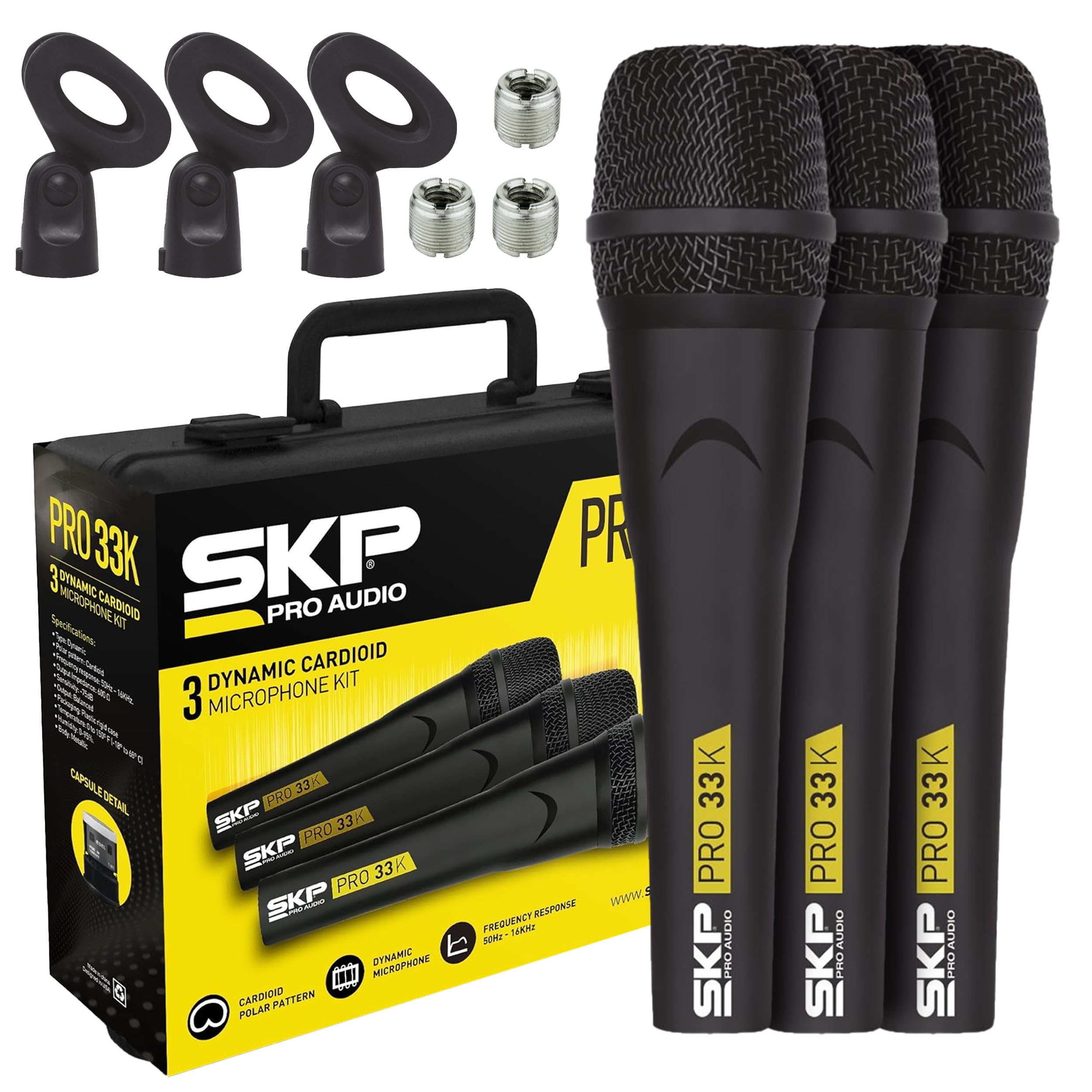 SKP Pro Audio Microfone para canto, shows, estúdio e eventos – Kit