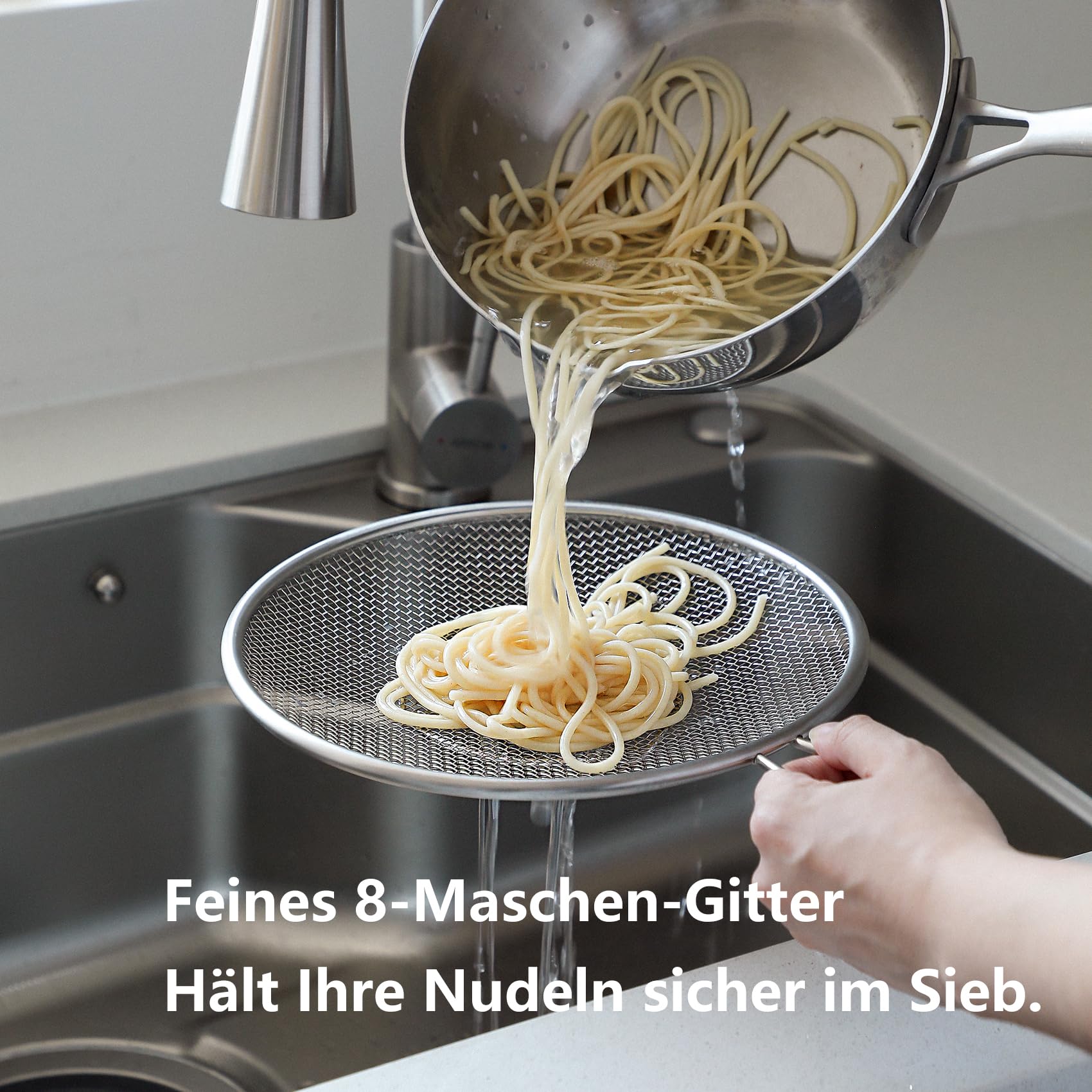 SHIMOYAMA Edelstahl Siebschüssel-Set, 6-teilig, stapelbare Rührschüssel mit Deckel, Kleiner Küchensieb-Set für Backen, Kneten und Snacks
