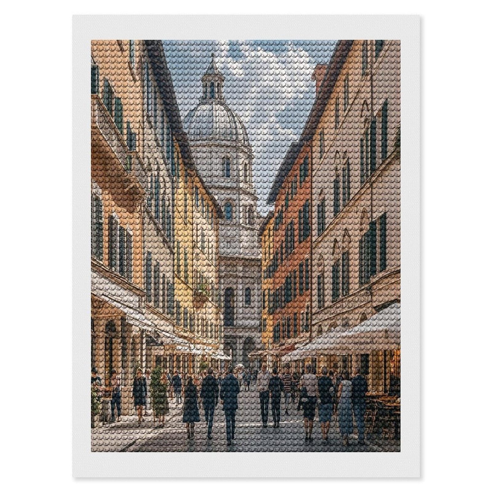 FekiLoot Italian Architecture Diamond Painting Kits for Beginners DIY Diamond Art Kits for Adults Full Drill Round Diamond Dot Gem Art Painting Fun DIY Crafts for Home Kitchen Wall Decor Gift 12"x16"