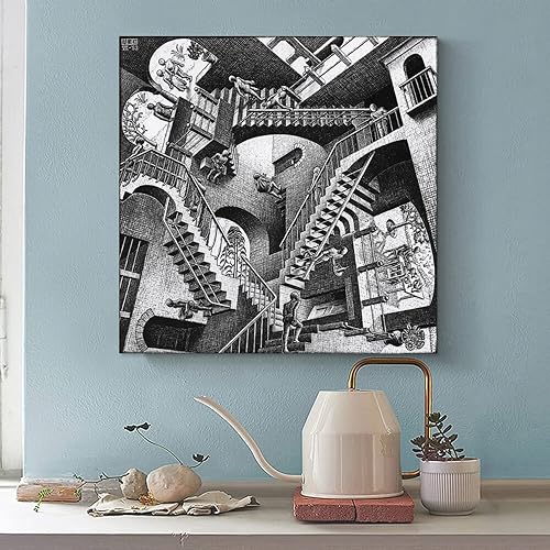 Miniatura 8 de AAOTE Stairs - by MC Escher - Pósteres artísticos de pintura para pared pósteres de arte para decoración moderna para el hogar idea de regalo 16 x