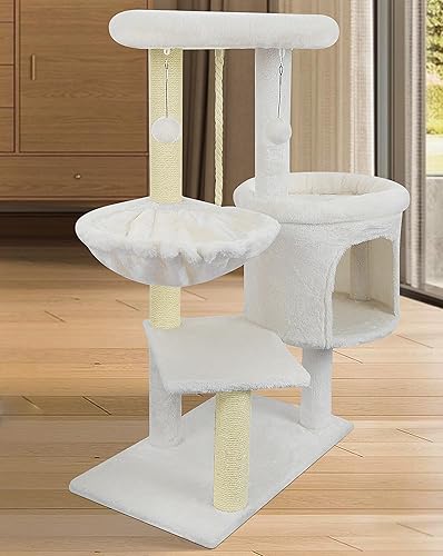 Miniatura 5 de YOUPET - Torre de árbol para gatos de 34.84 pulgadas con condominio y poste rascador para gatos de interior, centro de actividades, muebles para