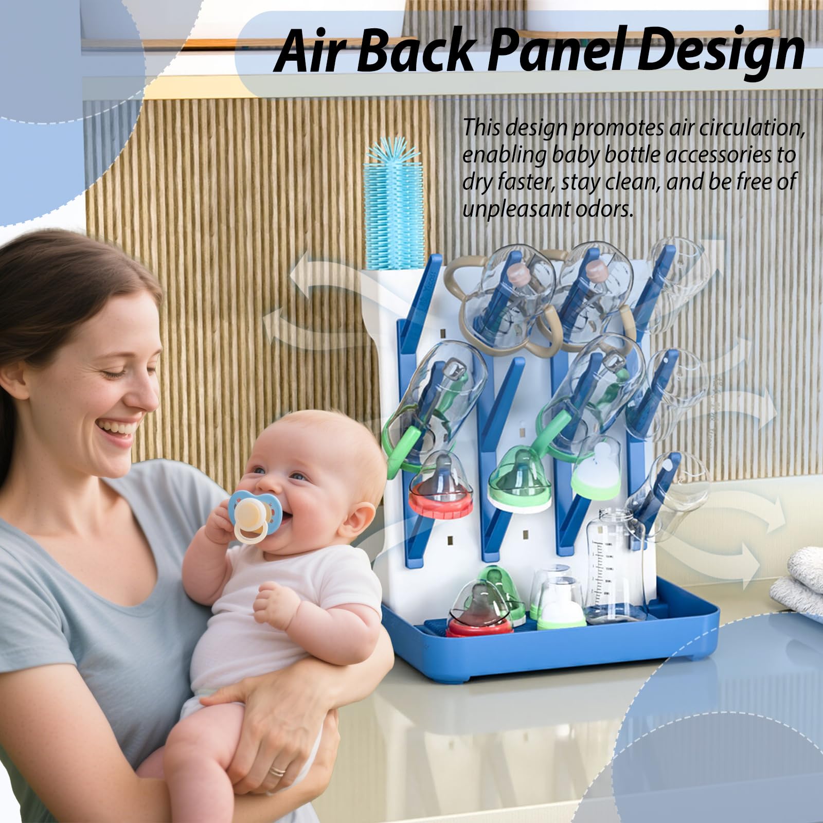 ZERONE Séchoir à Biberons Avec Plateau Égouttoir à Biberon Détachable Multi-supports égouttoir