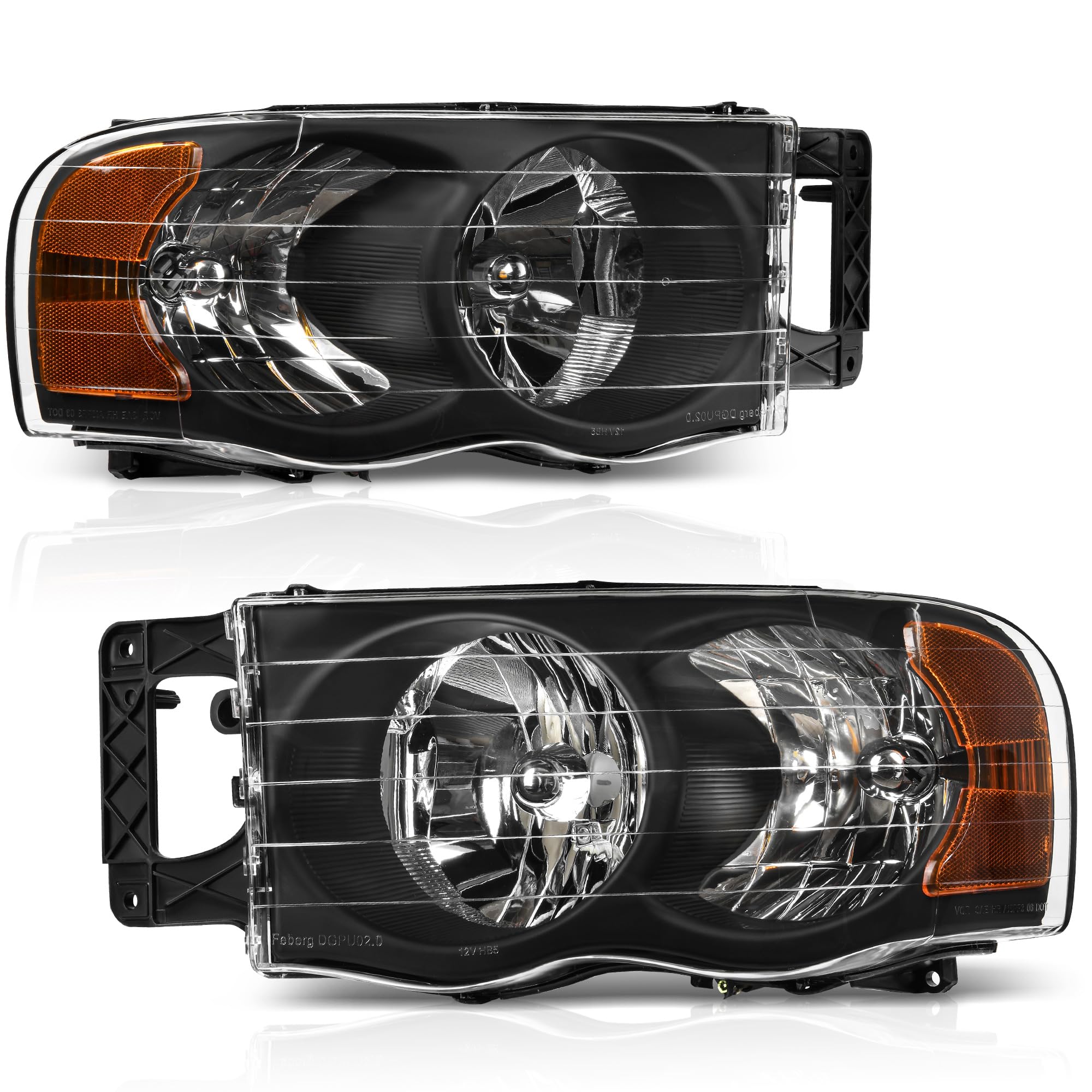 Find 02-09 DODGE RAM 1500 2500 3500 PICKUP BUMPER DRIVING YELLOW FOG LIGHT LAMP BEZEL In