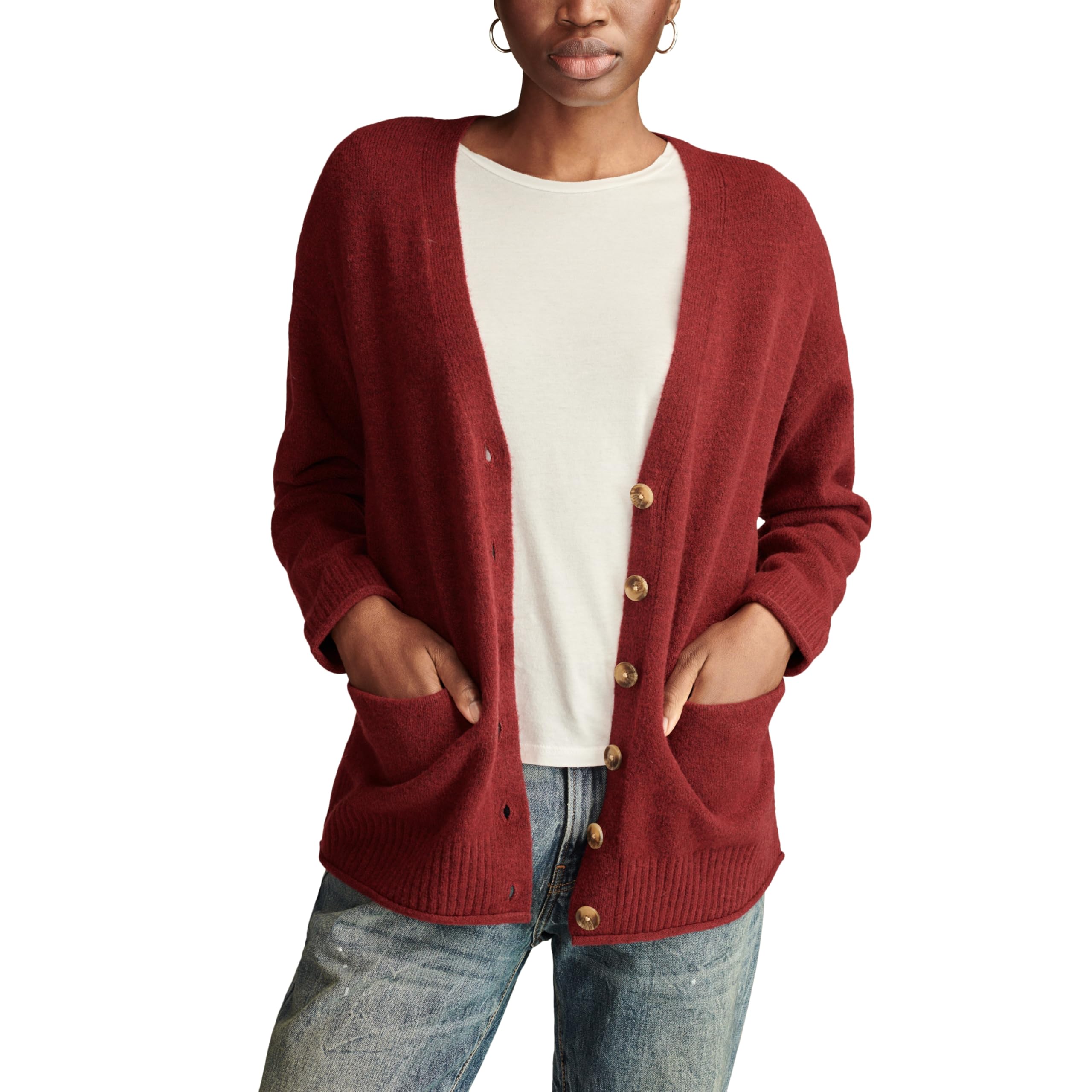 Lucky Brand Womens Slouchy Pocket Cardi
