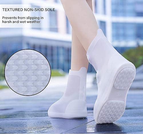 Miniatura 3 de Fundas para zapatos de lluvia  Fundas impermeables para zapatos para hombres y mujeres  Overshoes reutilizables (blanco - M)
