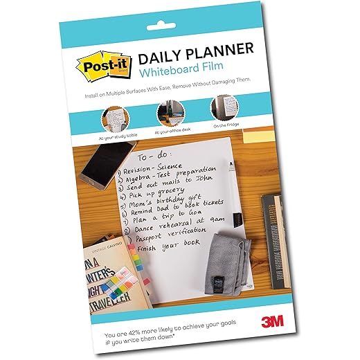 3M Post-it Dry Erase Surface, Super Sticky, 7 x 11