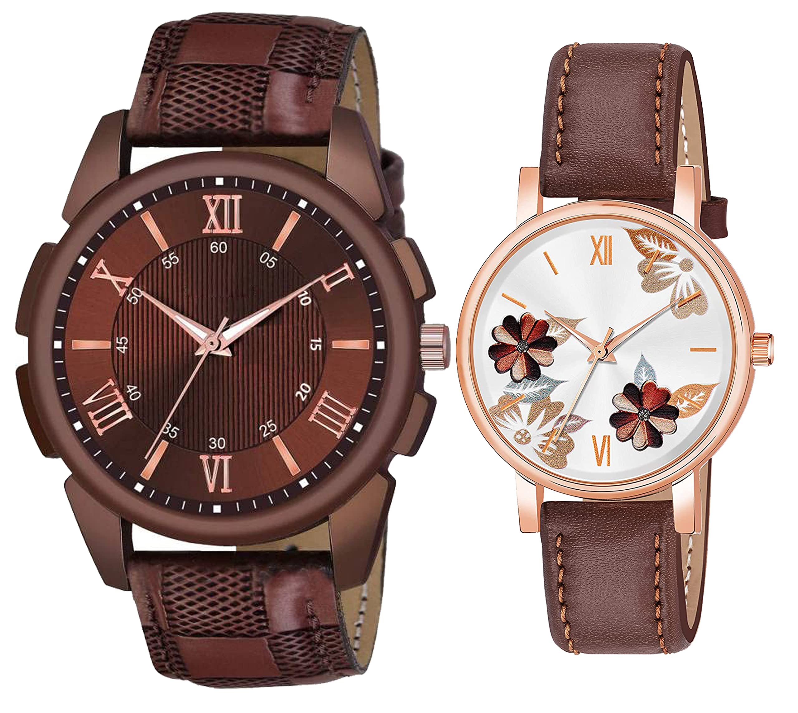casera Designers Dial Leathers Strap Analog Wrist Watches for Couple Watch (Brown) (B0C9J91KSY) Amazon Price History, Amazon Price Tracker