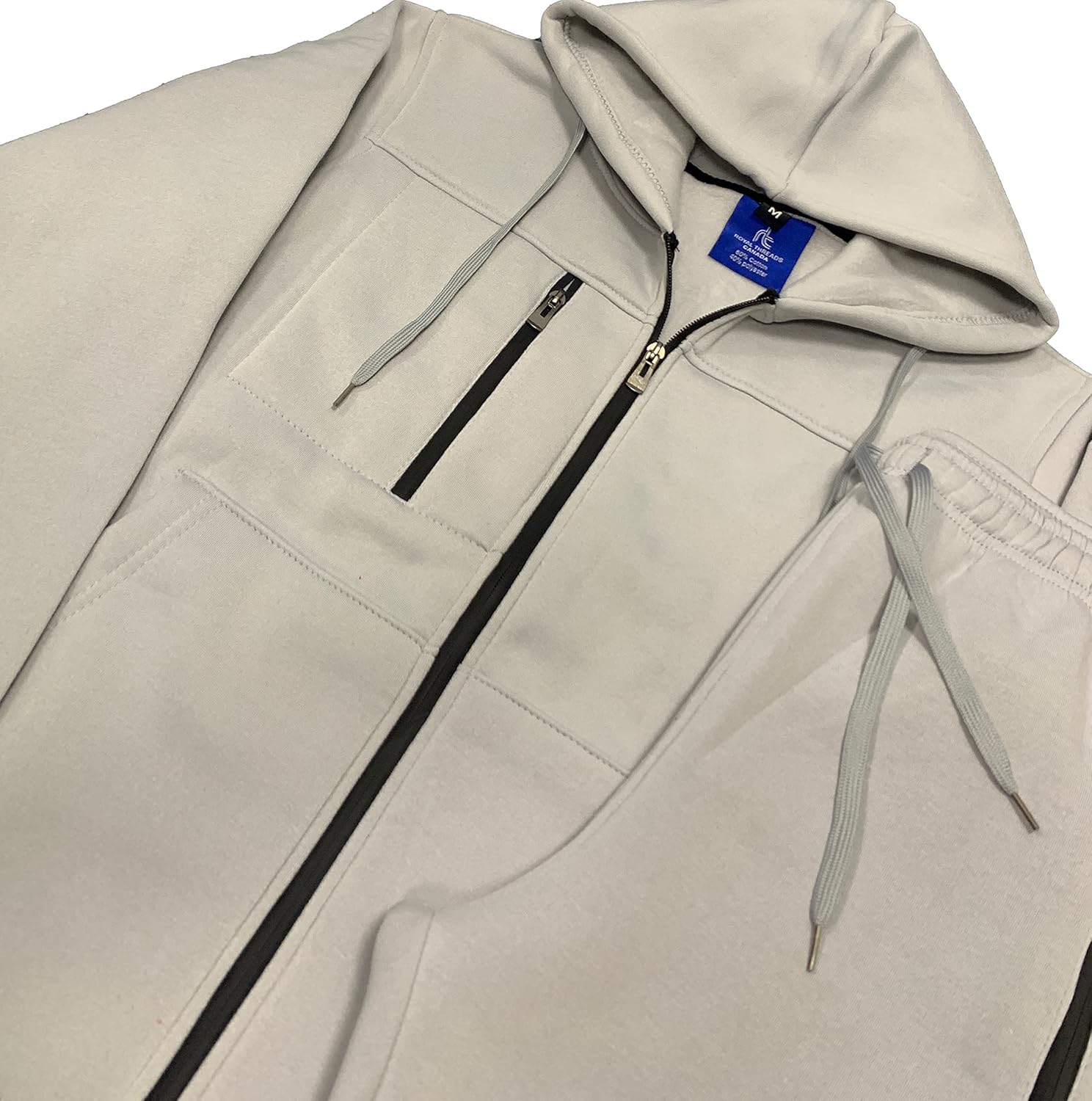 Men’s Warm Winter Tech Fleece Sweat Jacket Sweatpants Jogger Outfit
