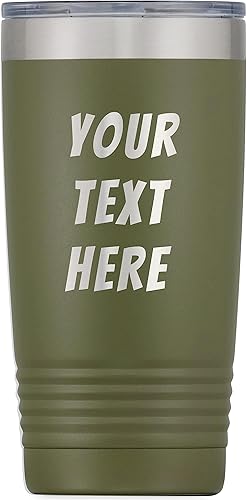 Vaso personalizado con texto grabado personalizado, taza de acero inoxidable de 20 onzas, vaso de café de viaje aislado al vacío de doble pared con