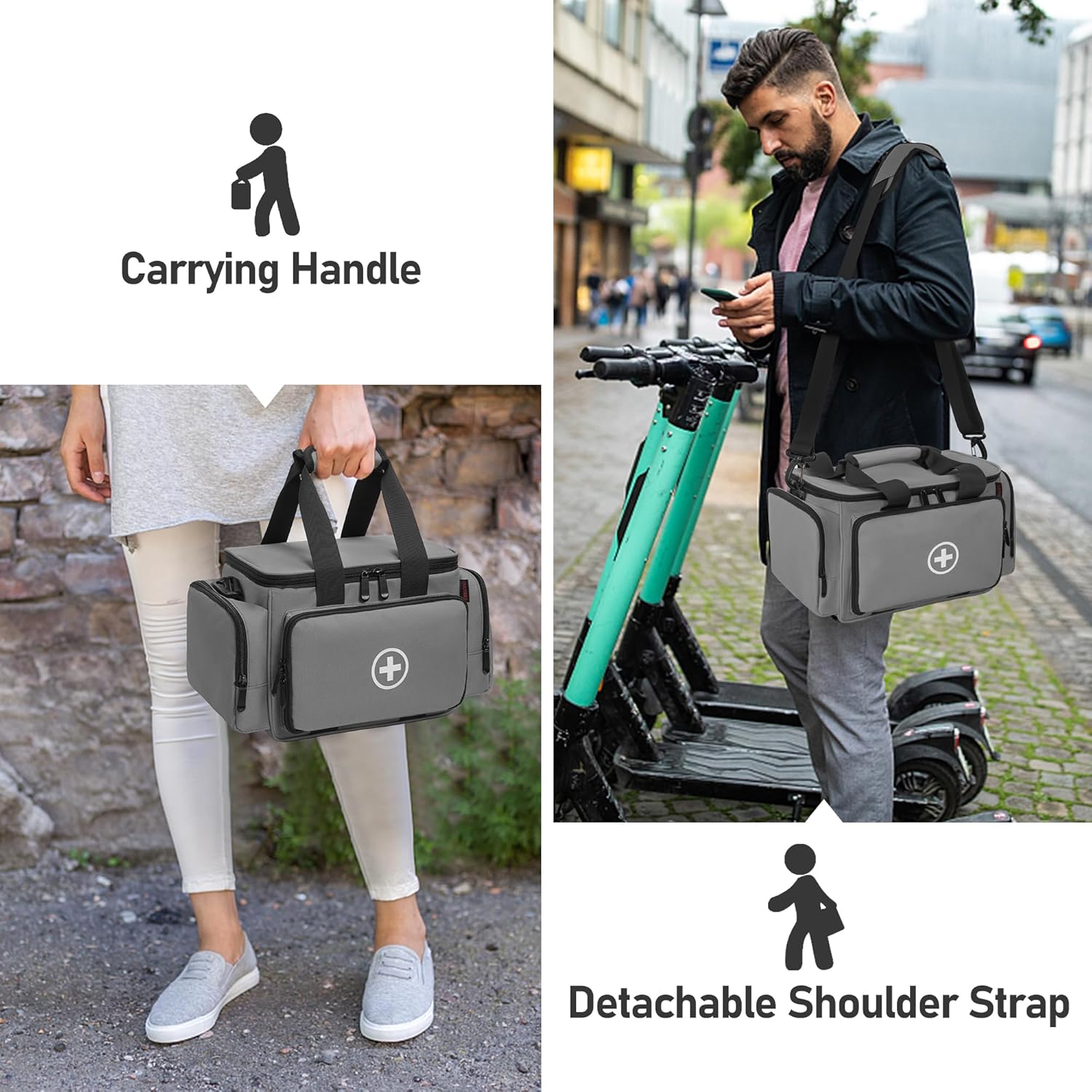 Medicine Storage Bag, Pill Bottle Organizer with Portable Small Pouch, Medication Bottle Organizer Empty with Shoulder Strap for Home Storage and Travel - Image 5