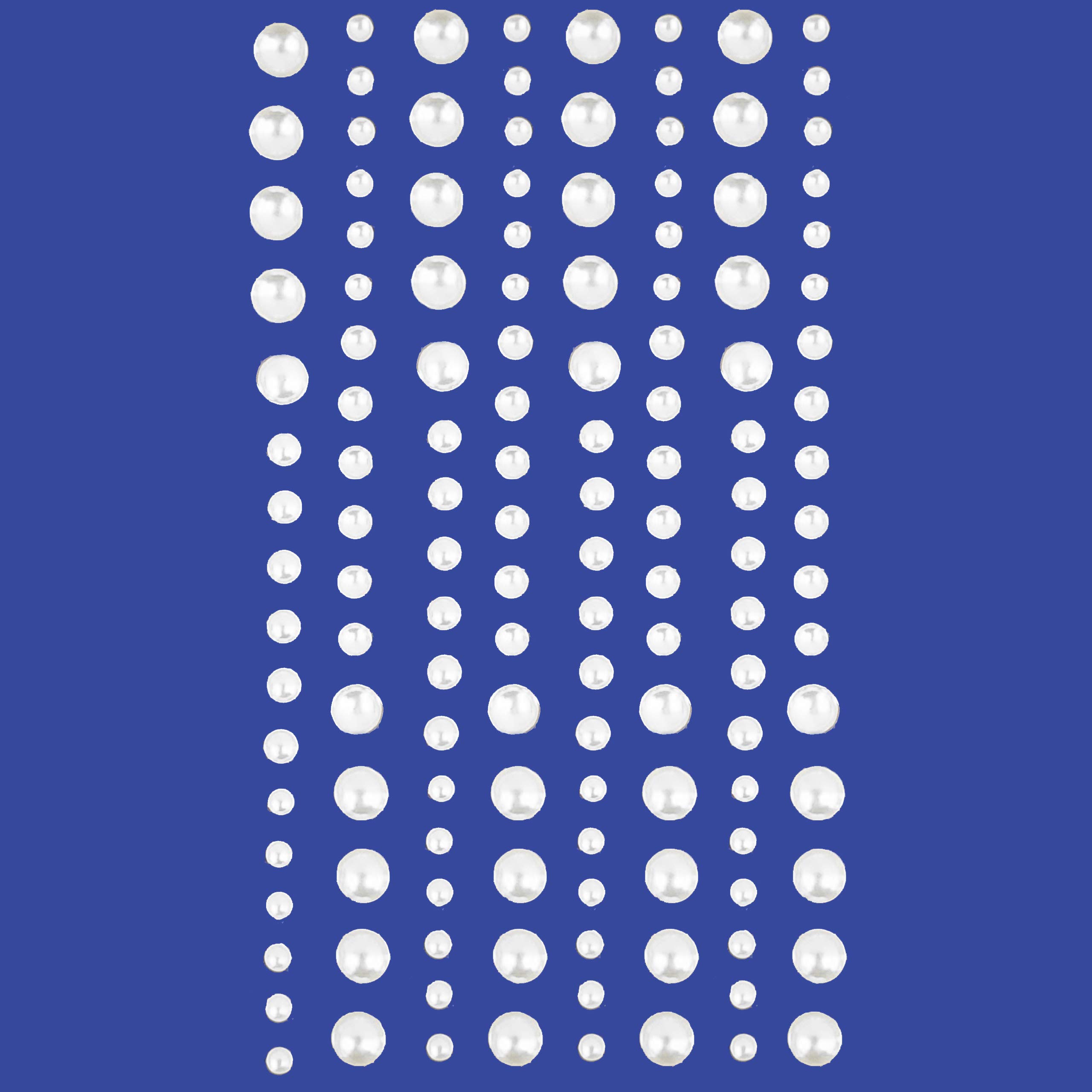 Pebble Eleven 3-6Mm White Pearls Self Adhesive Flat Back Gem / Pearl Sticker Sheet (, 136)