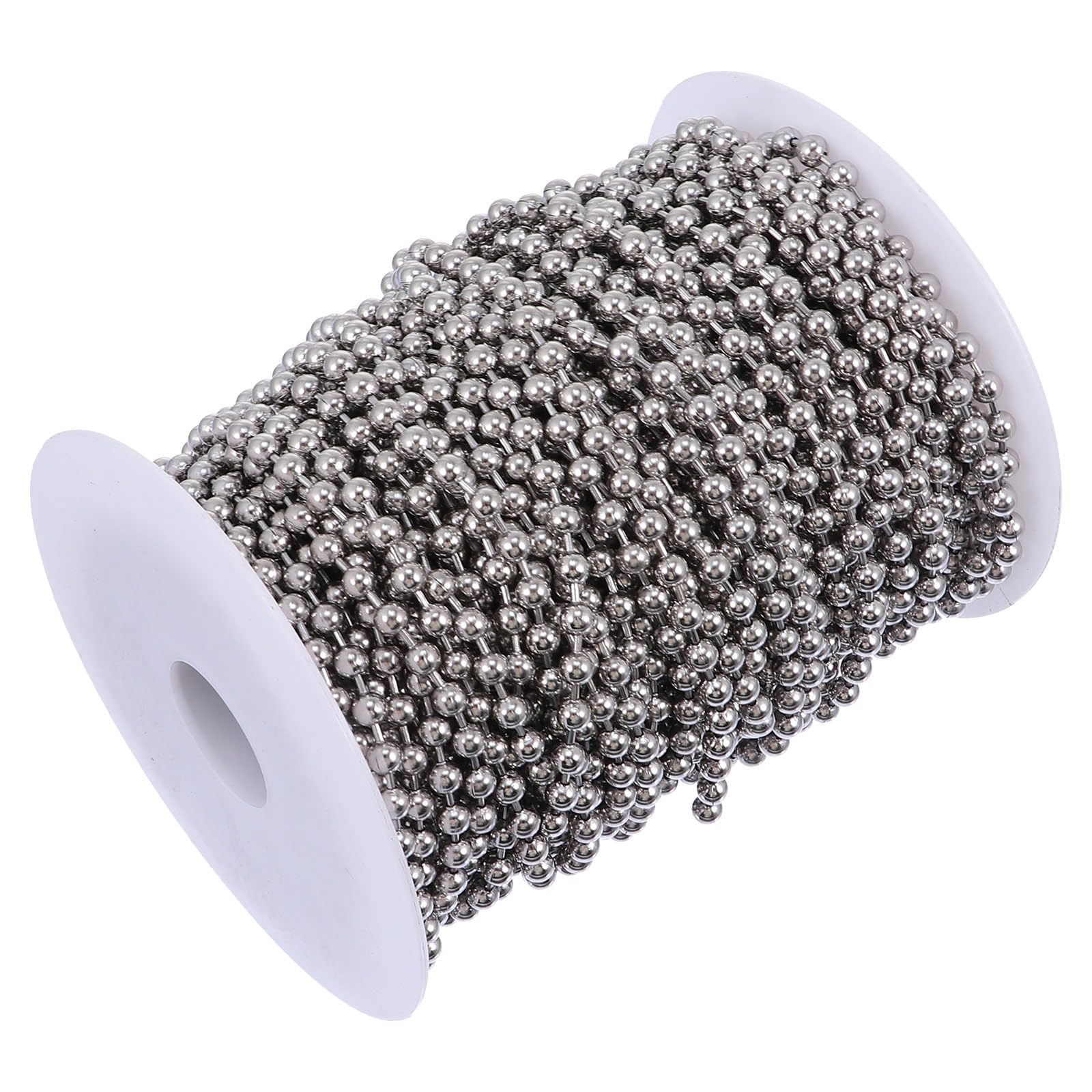 Cadena de Cuentas de Acero Inoxidable Plata para Joyería, 30m
