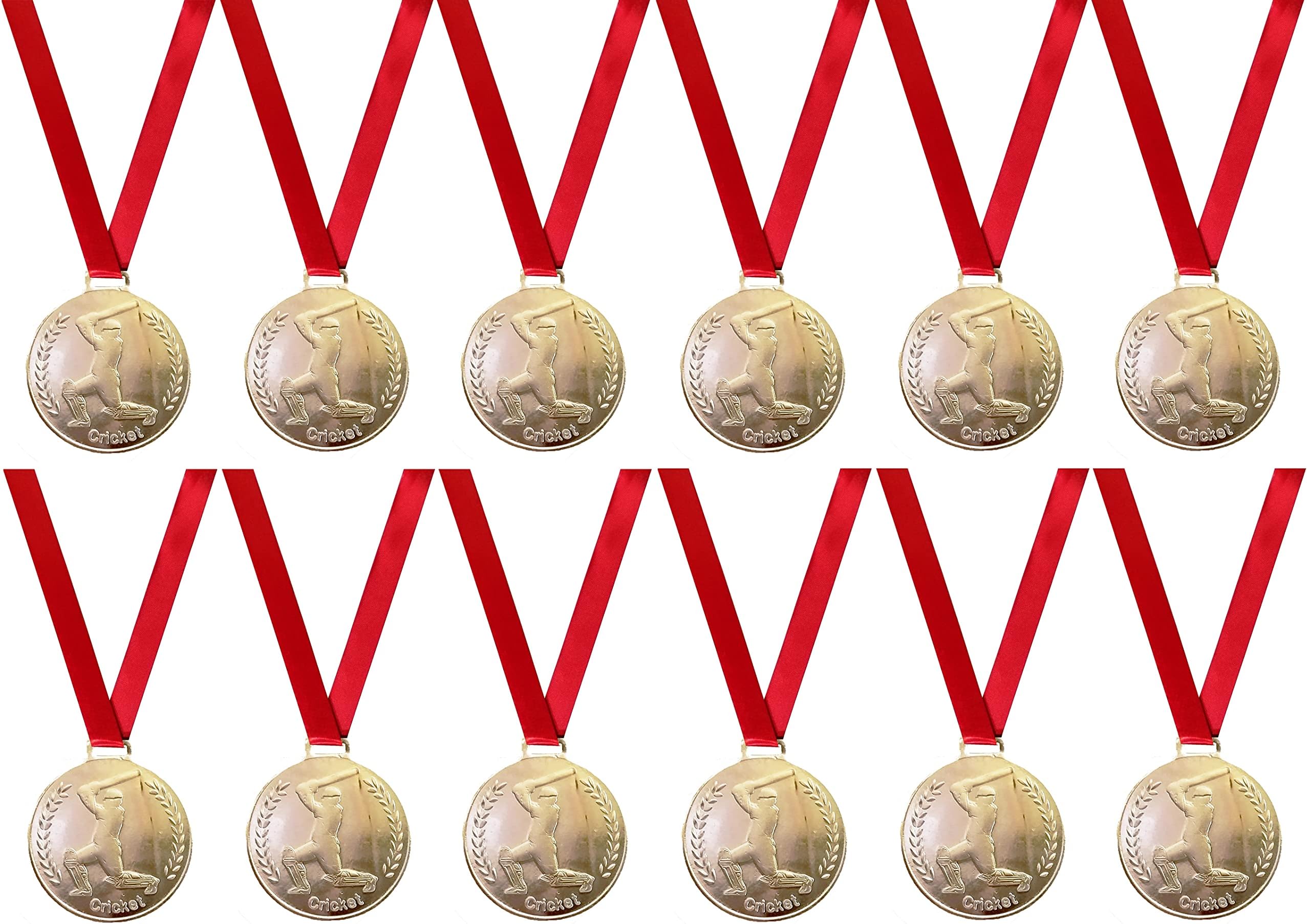 Be Win Cricket Medal for Man of The Match, Best Batsmans, Best Bowlers, Best Man of The Series & All Events of Cricket (Silver, 3 PCS Medals & TAG)