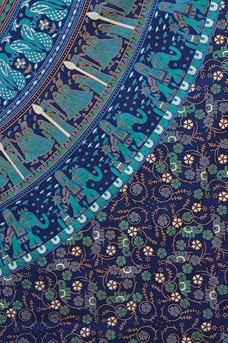 Miniatura 3 de Popular Handicrafts tapiz hippie mandala, bohemio, psicodélico, con diseño floral intrínseco, cubrecama hindú, mágico para pensar, 215 cm x 230 cm