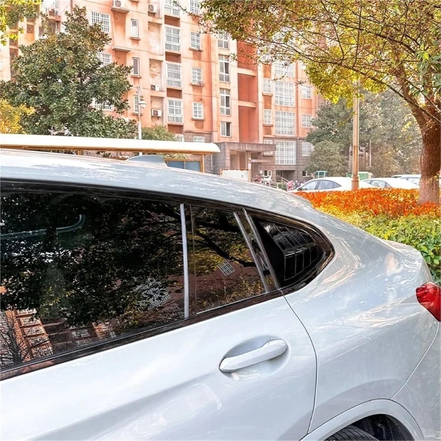 Triangle Window Blinds Compatible for BMW X4 G02 2018+ Decal Exterior Styling Accessories Upgrade Premium Quality Aerodynamic Design(Piano Black)