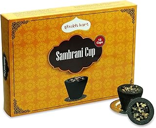 Sponsored Ad - Shubhkart Sambrani Natural Indian Resin/ Loban/ Dhoop /Guggal/ Incense Cup 12pcs - 12 in a Pack