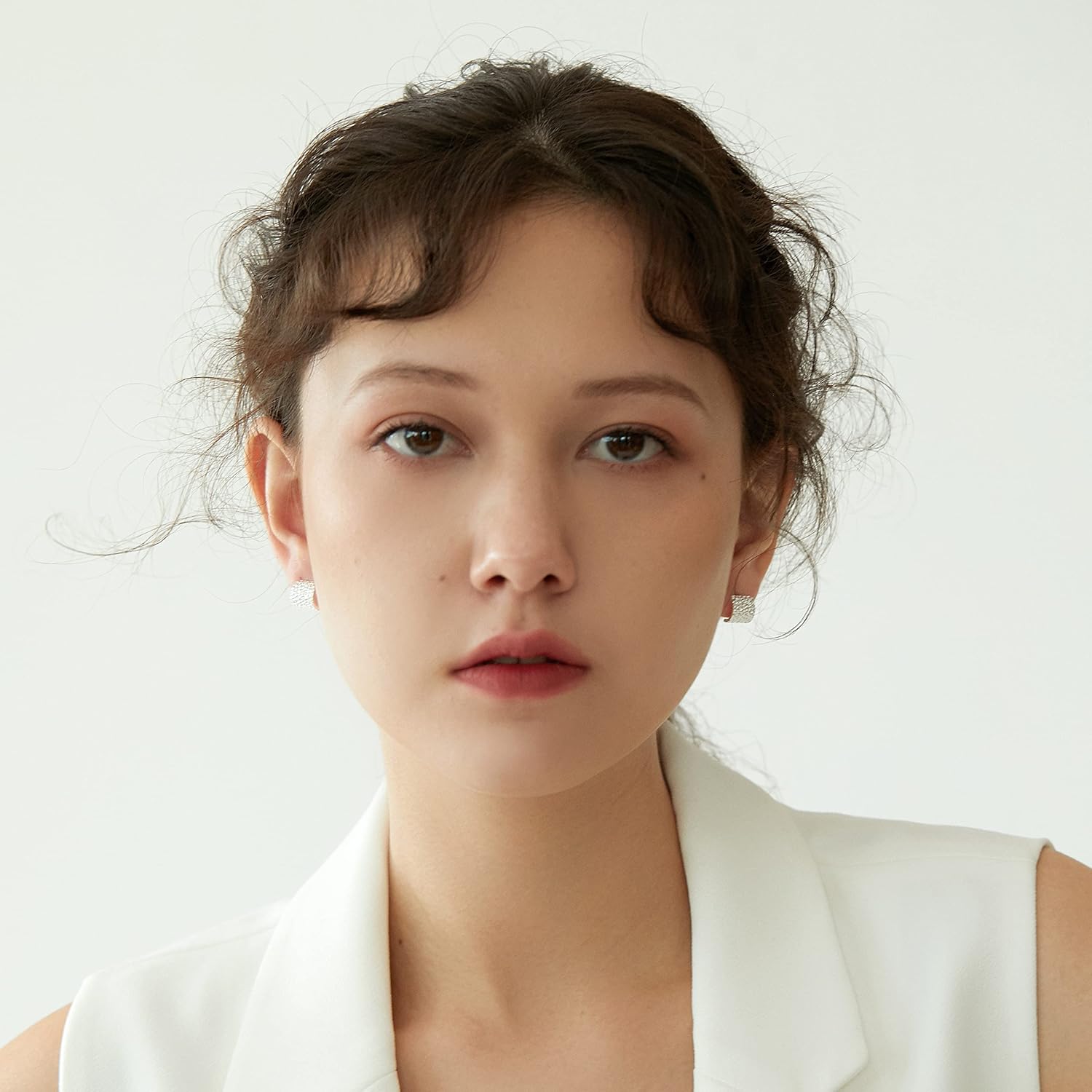 Handmade 925 Sterling Silver Post Chunky Open Hoop Earrings for Women Girls Men,Hypoallergenic Wide C-Shape Hammered Stud Earrings for Sensitive Ears - Image 2