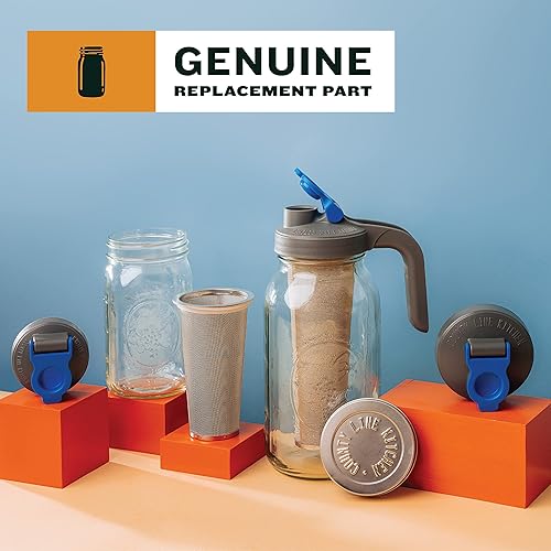 Miniatura 5 de County Line Kitchen - Tapas para tarros de acero inoxidable resistentes con sellos de fácil apertura a prueba de fugas, boca ancha, paquete de 8