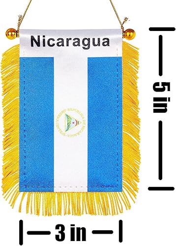 Miniatura 217 de ZXvZYT Bandera argentina colgante de ventana argentina de 3 x 5 pulgadas, mini banderas argentinas para decoración de espejo retrovisor, con ventosa