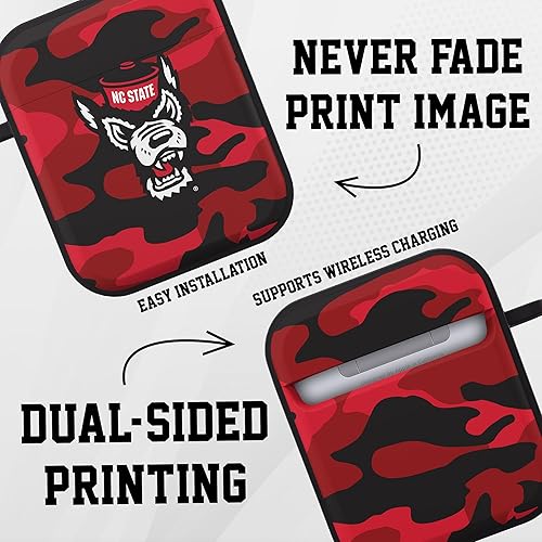 Miniatura 3 de AFFINITY BANDS North Carolina State Wolfpack Camo HDX Funda compatible con Apple AirPods Generaciones 1 y 2