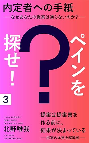 内定者への手紙 ペインを探せ! ーなぜあなたの提案は通らないのか?ー (SHOWS Book)