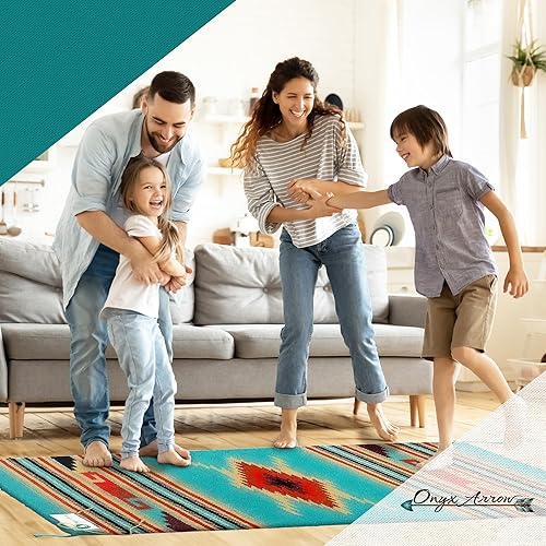 Miniatura 2 de Alfombra bohemia del suroeste Alfombra bohemia lavable Alfombra occidental Alfombras rústicas para sala de estar, zona al aire libre, dormitorio,