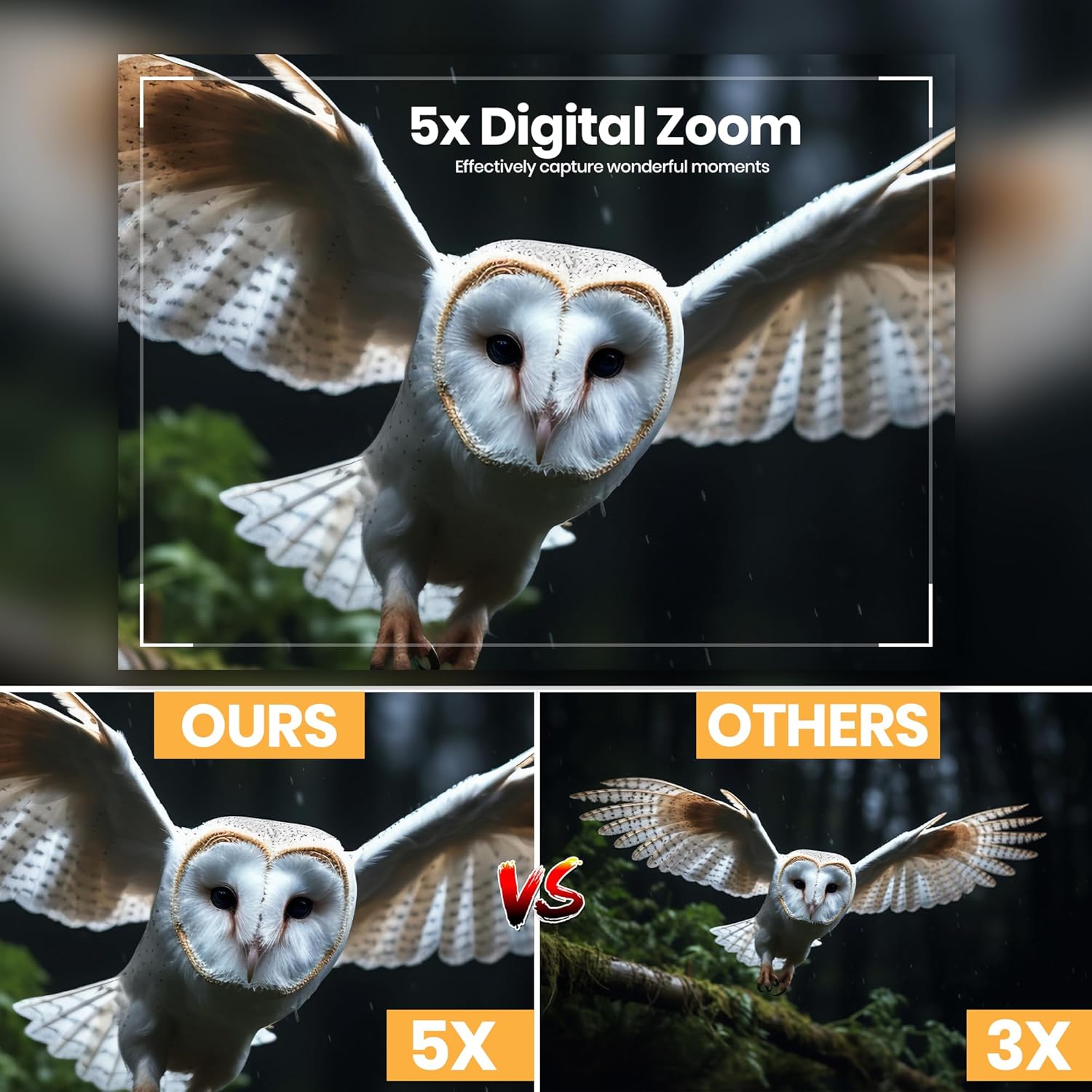 M. A. C.® Night Vision Goggles – 4K HD Infrared Night Vision Binoculars with 5X Digital Zoom, 3" Screen, Rechargeable Battery (Black)