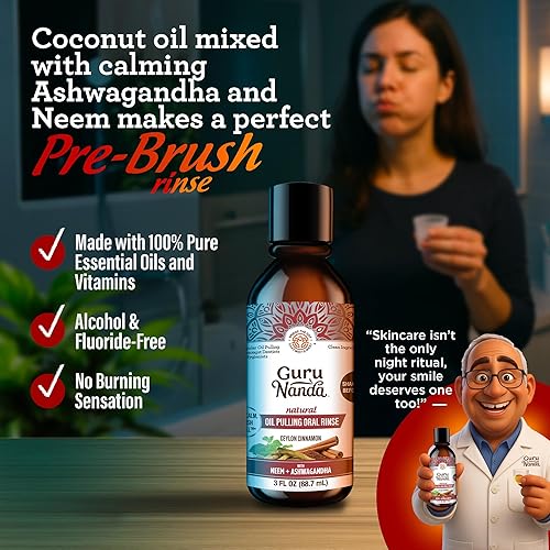 Miniatura 9 de GuruNanda Aceite de coco con 7 aceites esenciales y vitamina D3, E, K2 (Mickey D), ayuda con el aliento fresco, la salud de los dientes y las