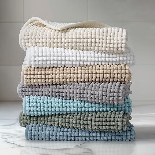 Miniatura 7 de FRESHMINT Alfombra de baño de felpilla gruesa, 24 x 36 pulgadas, antideslizante, decoración de baño suave, bonita alfombra de ducha, absorbente de