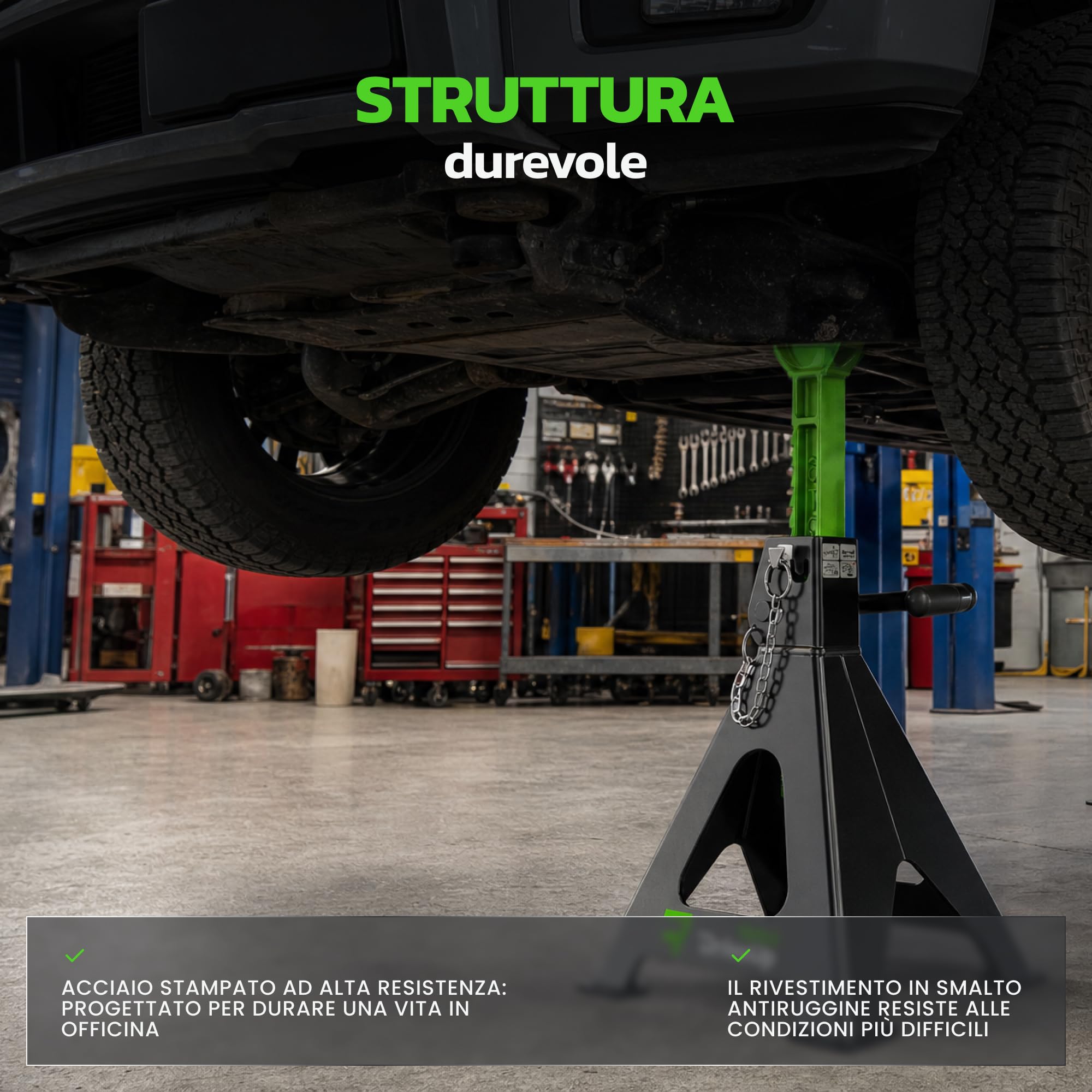 Cavalletti di supporto per auto 6 tonnellate, cavalletto per cric stabilizzante, confezione da 2, per auto solleva fino a 6 tonnellate, per un totale di 6 tonnellate
