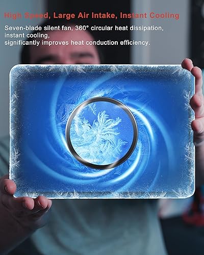 Miniatura 5 de Enfriador de iPad, enfriador magnético para tableta para iPad/Surface Pro/Samsung Tab/Steam Deck, ventilador de enfriamiento para iPad con monitor