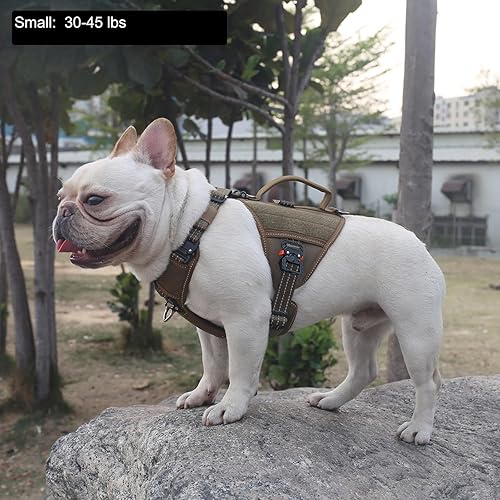 Miniatura 47 de ICEFANG GN8 Tactical Dog Harness with 4X Metal Buckles for Medium Sized Dogs,Reflective in Training Walking K9 Vest,No-Pull Front Leash Orange