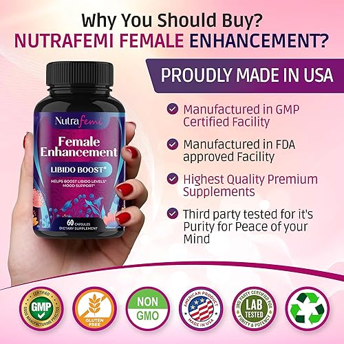 Miniatura 7 de Nutrafemi Mejora femenina, suplementos energéticos que aumentan el estado de ánimo, promueve el equilibrio hormonal, la intimidad, la pasión