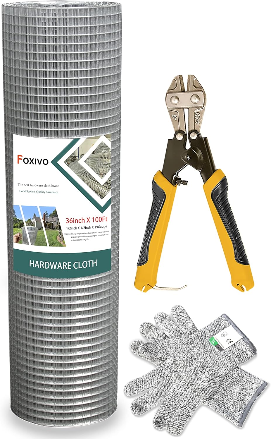Wire cutters and 36'' x 100' 1/2inch Hardware Cloth Galvanized Welded