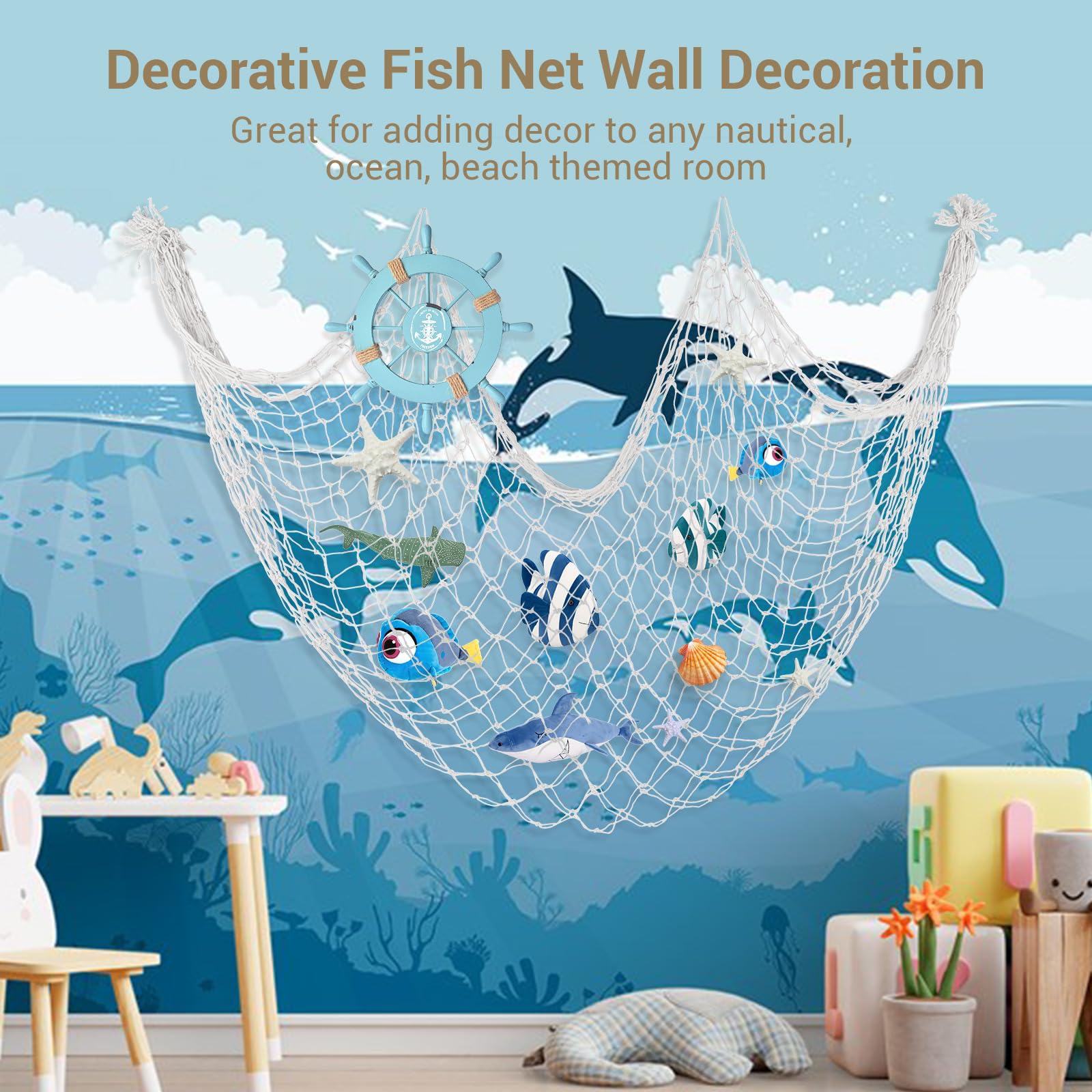 decorative fish net for a sea theme 2 Pack Decoractive Fishing Net, Off White Nets Party Decorations fabric swatches and more twist fish hook bracelet Shimano Baitcasting Fishing Reels Select Size:856BL - Size 8 (47 pk)