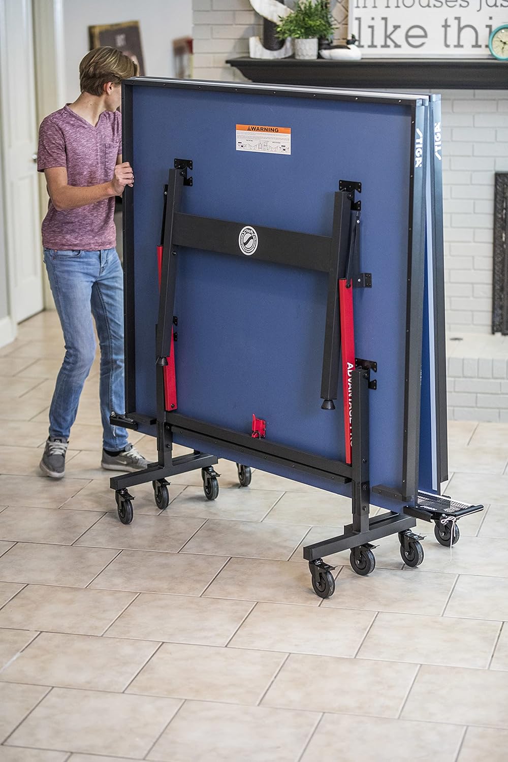 STIGA Advantage Competition-Ready Indoor Table Tennis Tables 95% Preassembled Out of the Box with Easy Attach and Remove Net - Multiple Styles Available, Blue : Sports & Outdoors