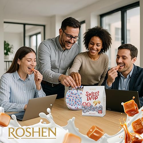 Miniatura 5 de Roshen Caramelo Dulce Gota con Relleno Lechoso, Deliciosos Dulces Sabrosos 378gr13.33oz Paquete de 2