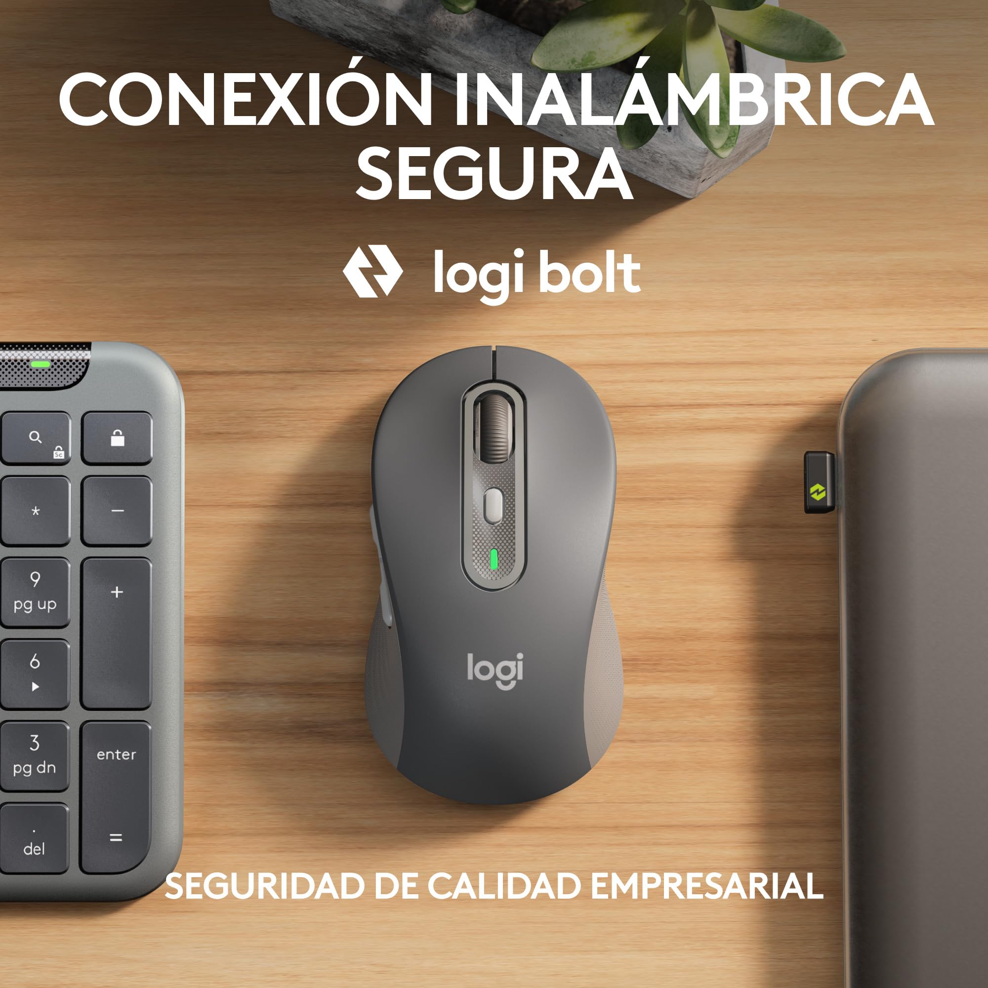 Logitech Signature Slim MK950 for Business | Combinación teclado y ratón inalámbricos, escritura discreta, receptor seguro, Windows/Mac/Chrome/Linux, QWERTY ESP - Grafito