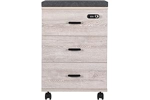 Soohow 3 Drawer Filing Cabinet with Lock