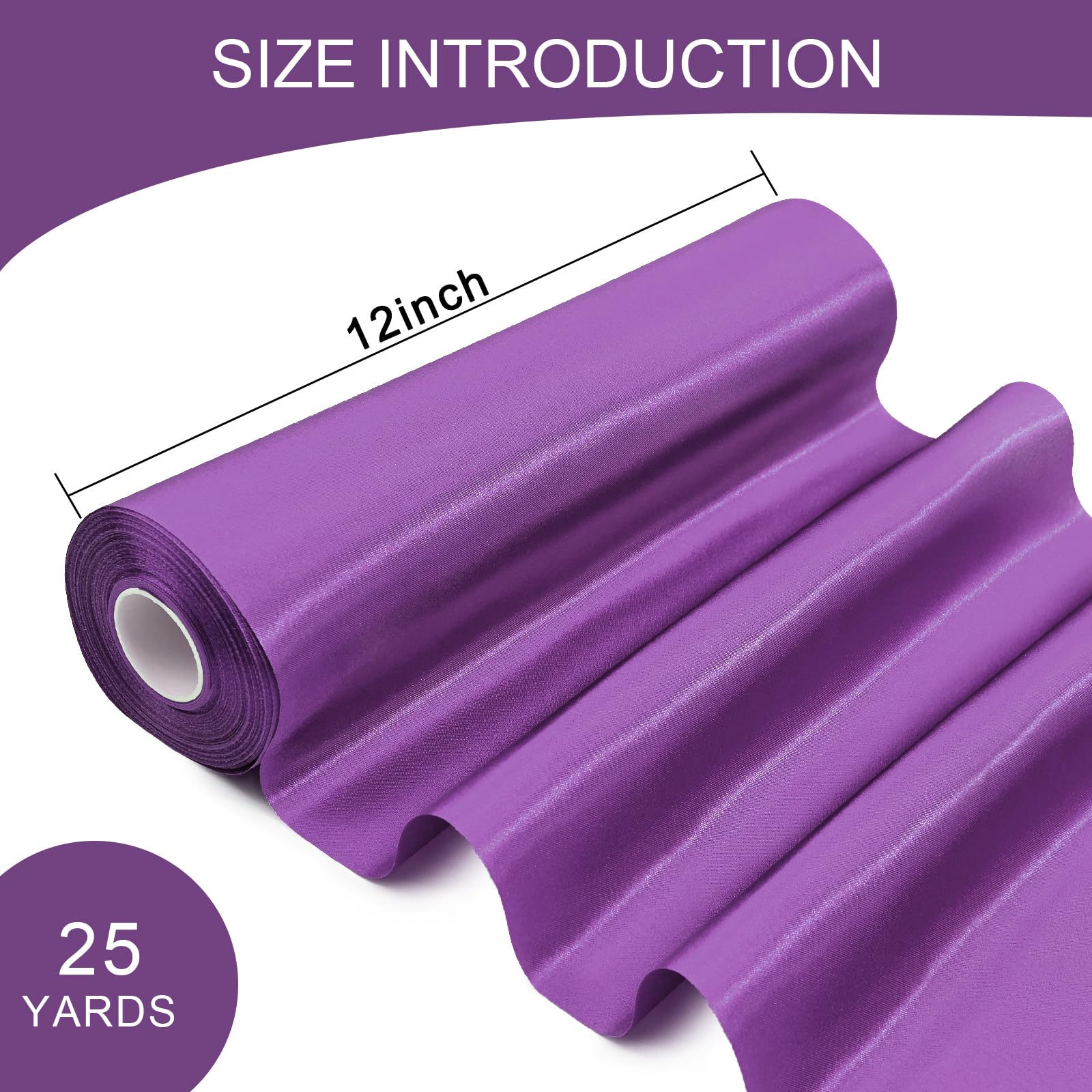 Snapklik.com : Double Face 12 Inch Wide Satin Ribbon 25 Yards Purple ...