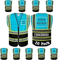 Vista 9 de BeautyWill Chaleco de Seguridad con Logo Personalizado Clase 2 Chaleco Reflectante de Alta Visibilidad Chaleco de Construcción Transpirable