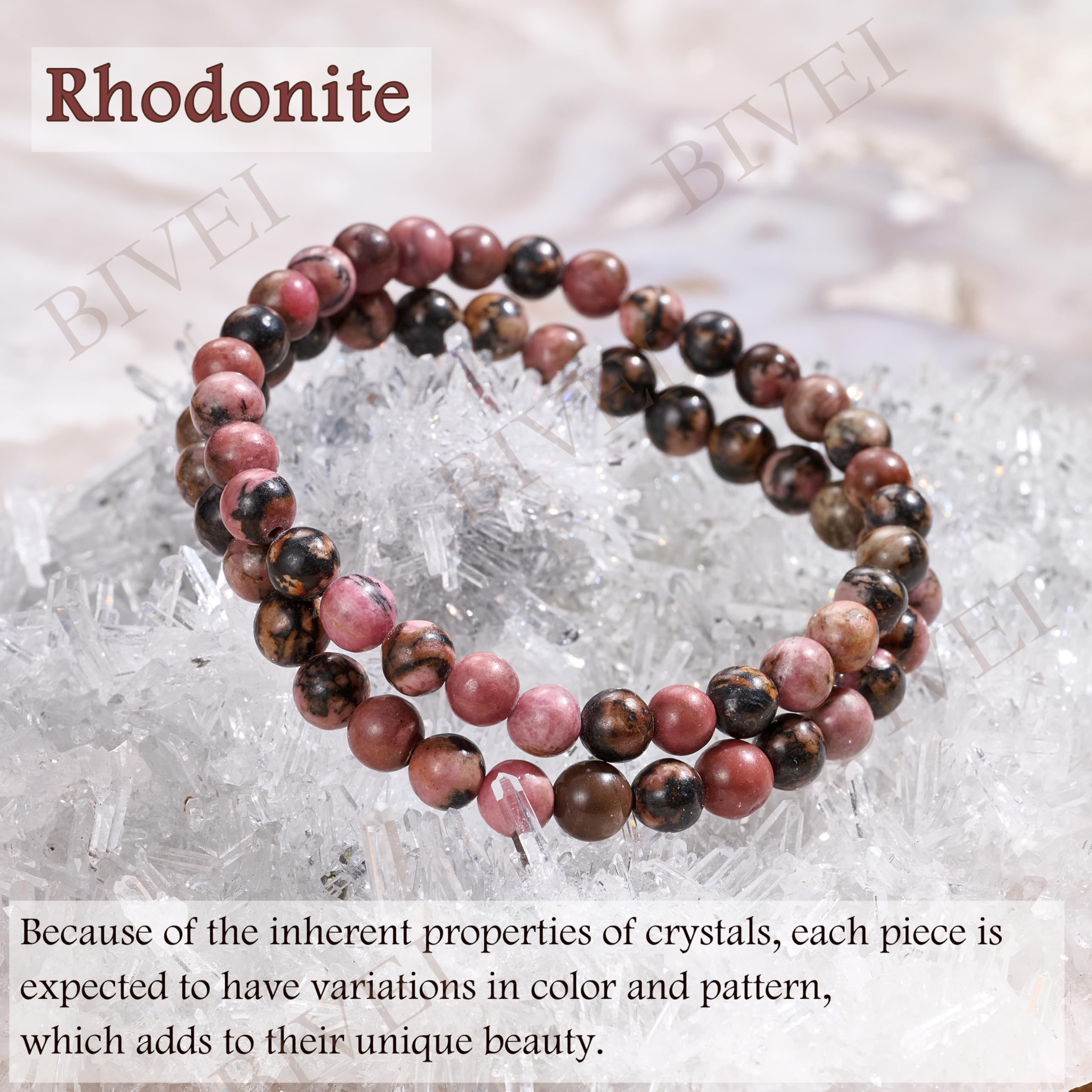 Bivei signora braccialetto perline 6mm semiprezioso cristallo naturale elastico elastico cristallo accessori regalo di yoga